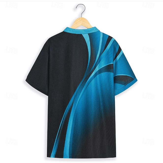 Polos con estampados gráficos geométricos y diseño de gofre para hombre, polos de manga corta, polos informales para salir, estampados, verano, primavera, amarillo, azul y morado.