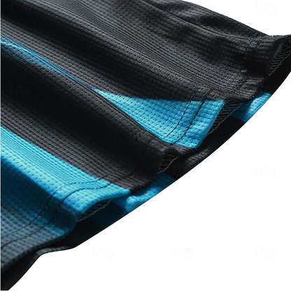 Polos con estampados gráficos geométricos y diseño de gofre para hombre, polos de manga corta, polos informales para salir, estampados, verano, primavera, amarillo, azul y morado.